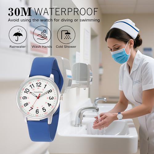 30M Waterproof Nurse Watch - Luminous Easy Read Dial, Second - Product Imagery