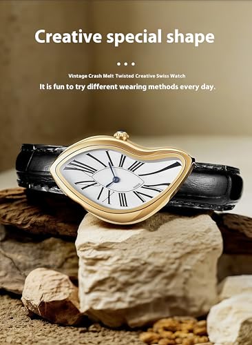 Gosasa Creative Melting Analog Quartz Watch, Leather or Steel - Product Imagery