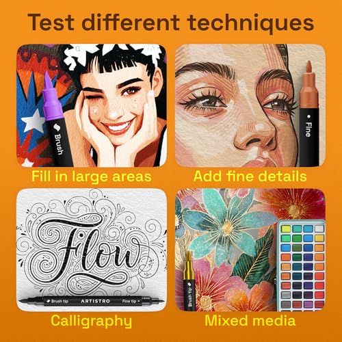 ARTISTRO 100 Acrylic Dual-Tip Glass Marker Pens for Wine Glasses - Product Imagery