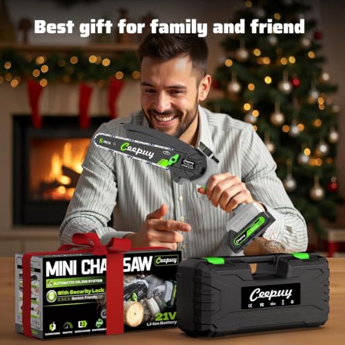 CEEPUY Mini Chainsaw Cordless,6 Inch Portable Electric Chainsaw - Product Imagery