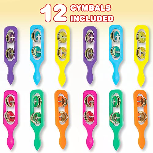 ArtCreativity Cymbals Tambourine for Kids, Pack of 12 Handheld - Product Imagery
