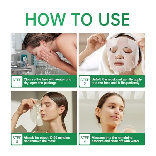 Pack of 20 Collagen Face Mask, Aloe Vera Polypeptide Collagen - Product Imagery