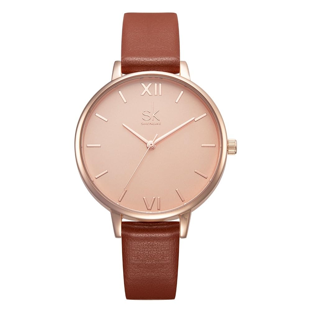 SHENGKE Creative Simplicity Women Watch Genuine Leather Elegant - Product Imagery