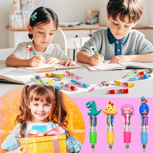 24Pcs Mini Multicolor Pens in One 4-in-1, Cute Pens Bulk for - Product Imagery