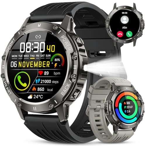 Smart Watch for Men Fitness Tracker: Bluetooth Waterproof Make - Product Imagery