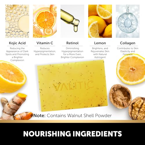 VALITIC Lemon Turmeric Soap for Dark Spots with Kojic Acid, 1 - Product Imagery