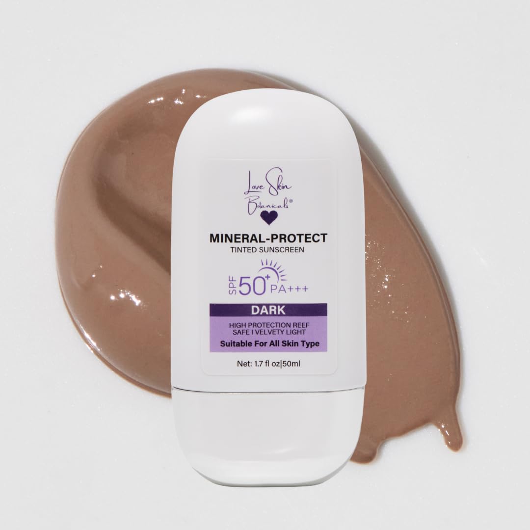Mineral Protect Tinted Sunscreen SPF 50 PA Dark Tint - love skin botanicals Official Imagery - 2