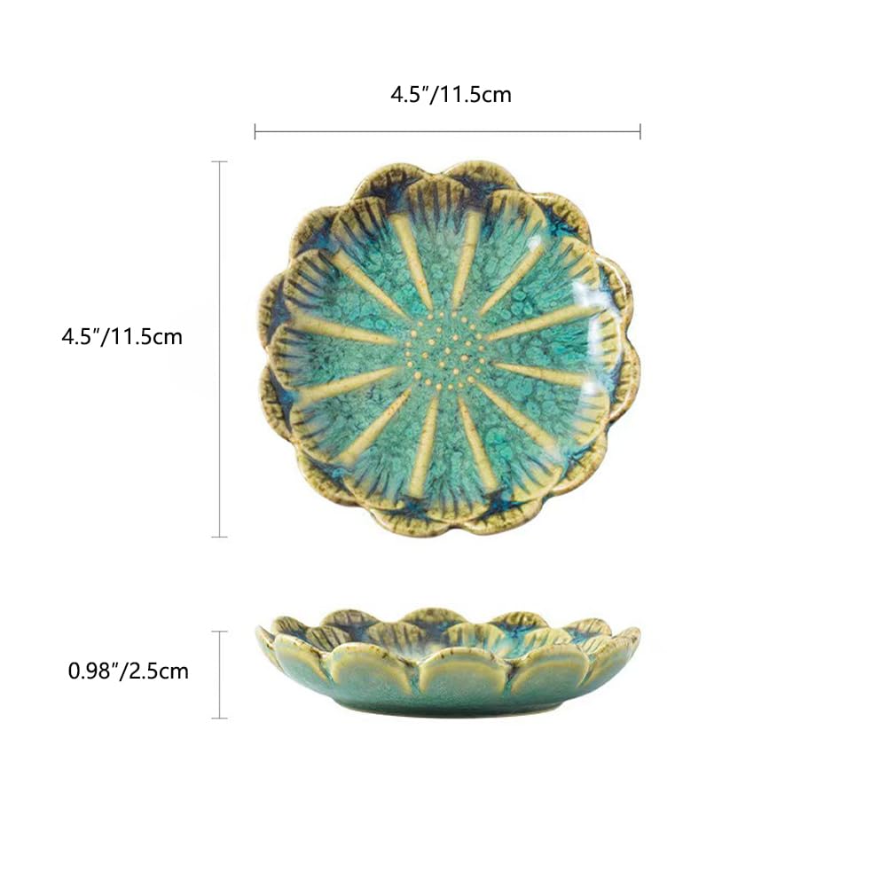 JAMEND CLXP Lotus Ring Holder Dish Small Indoor Ash Tray, Ceramic Dessert Plate - JAMEND CLXP Official Product View 3