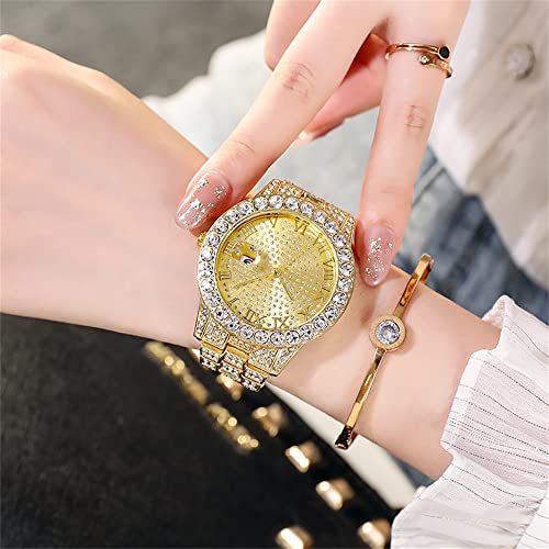 New Day Date Watch for Men Women Couple Luxury Full Diamond - Product Imagery