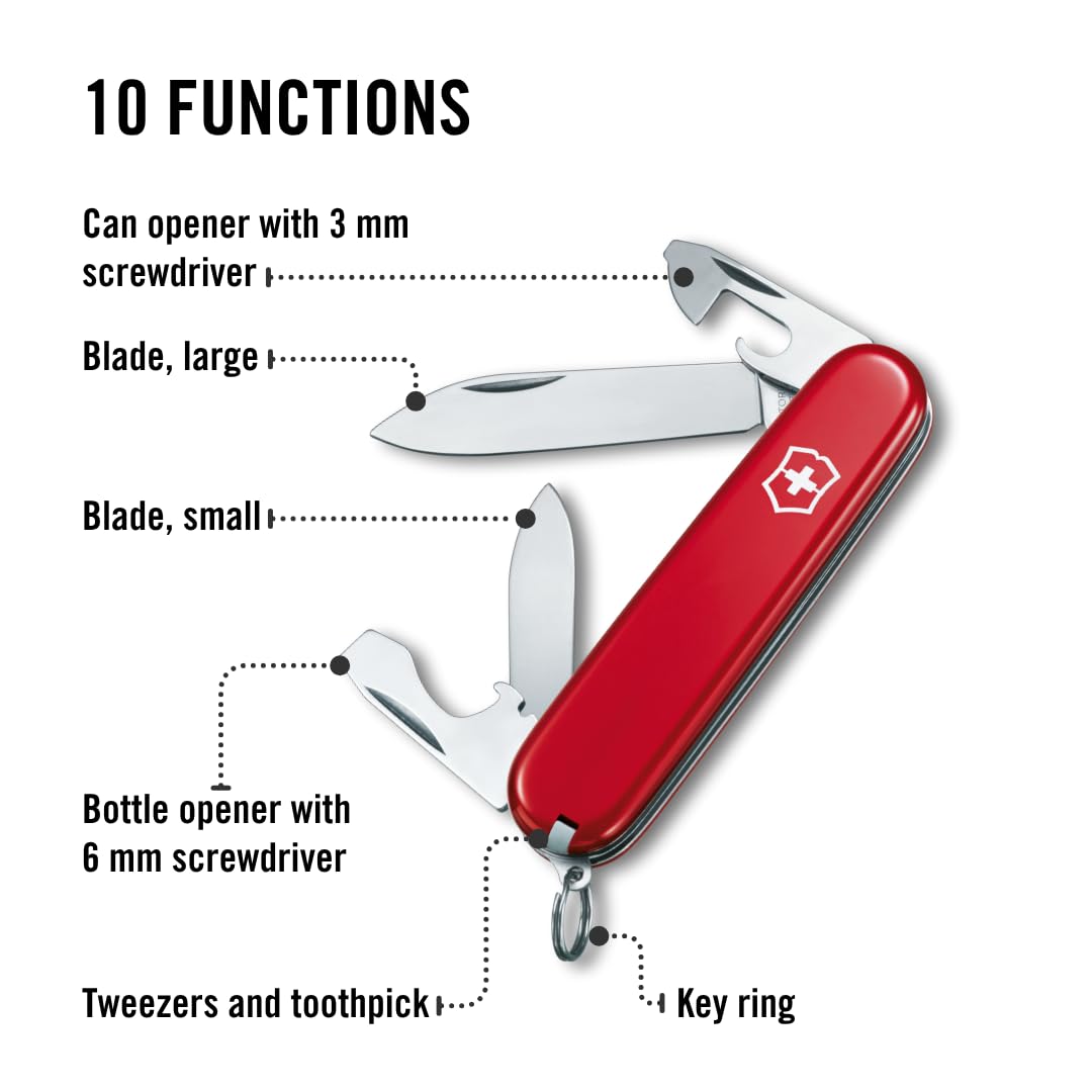 Victorinox Recruit Swiss Army Knife 10 Function Pocket Knife - Premium Selection Official Imagery - 5