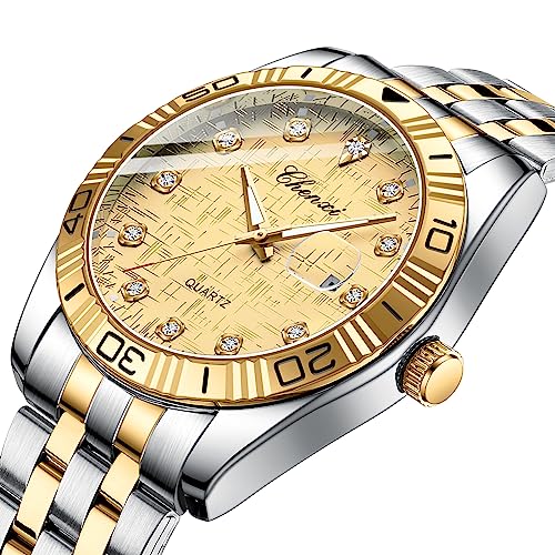 MASTOP Swiss Brand Two Tone Watch Men Women Gold Silver Couple - Product Imagery
