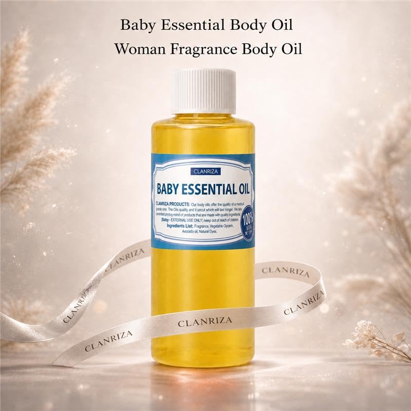 4 Fl Oz Baby Powder Body Oil, Long Lasting Perfume Oil For - Product Imagery