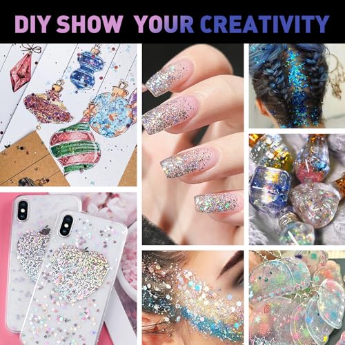 AROIC 14 Colors Body Glitter, Mermaid Fairy Hair Glitter Gel for - Product Imagery
