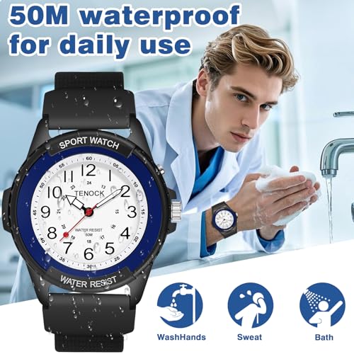 Analog Watches for Women Nurses 50M Waterproof, Night Light & - Product Imagery
