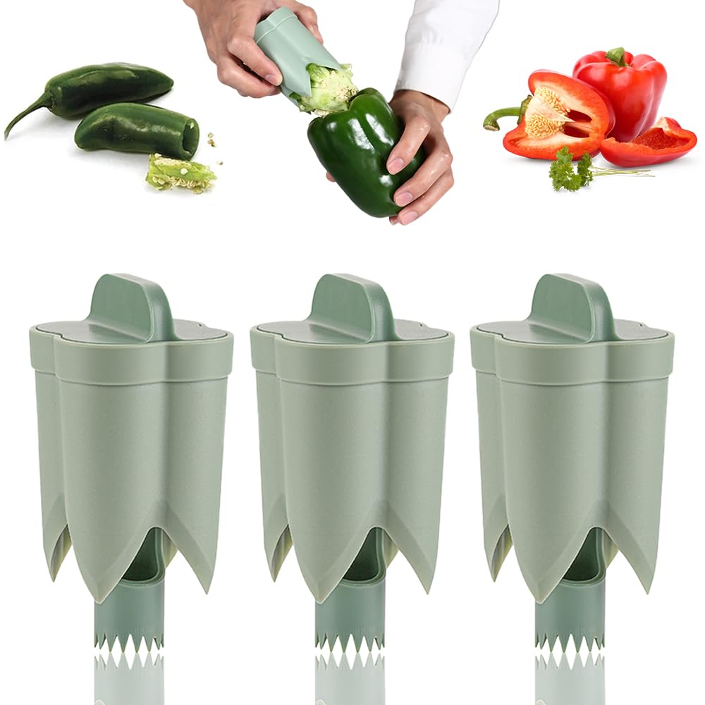 ZiTour Pepper Seed Corer Remover, 2024 New 2 in 1 Bell Pepper Cutter P - View 8