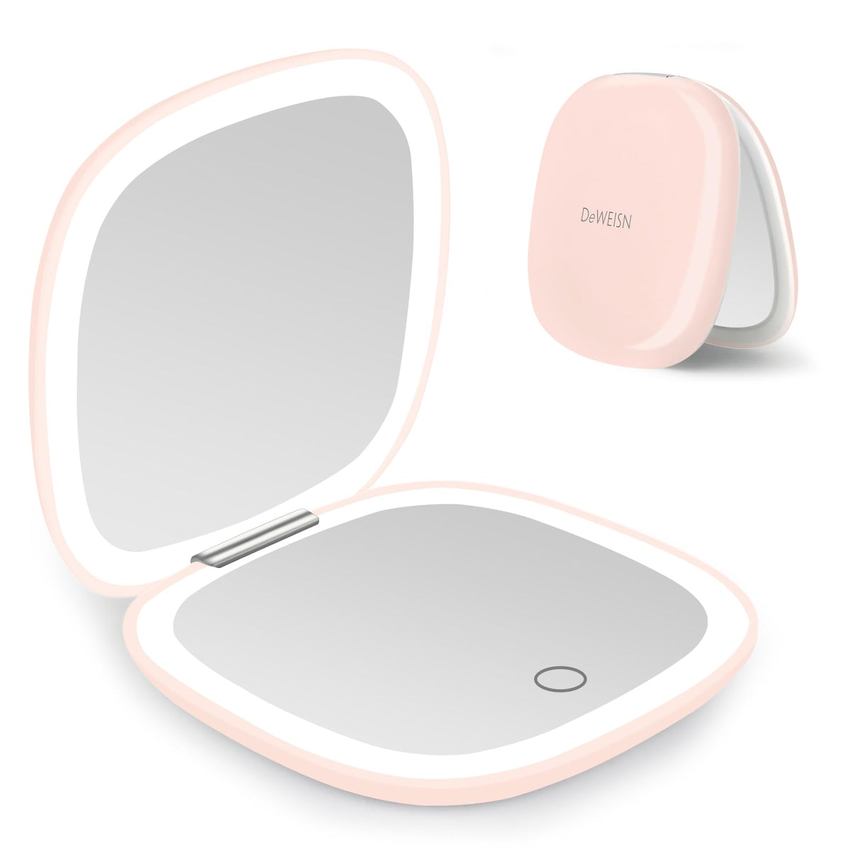 Compact Mirror Lighted Travel Makeup Mirror with 1X 10X - deweisn Official Imagery - 1