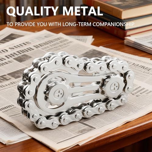 Metal Bike Chain Fidget , Sensory Stress Relief Tool for ADHD, - Product Imagery