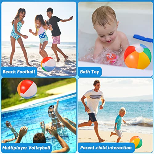 SCIONE Beach Balls Bulk 12 Pack - 9" Inflatable Swimming Pool - Product Imagery