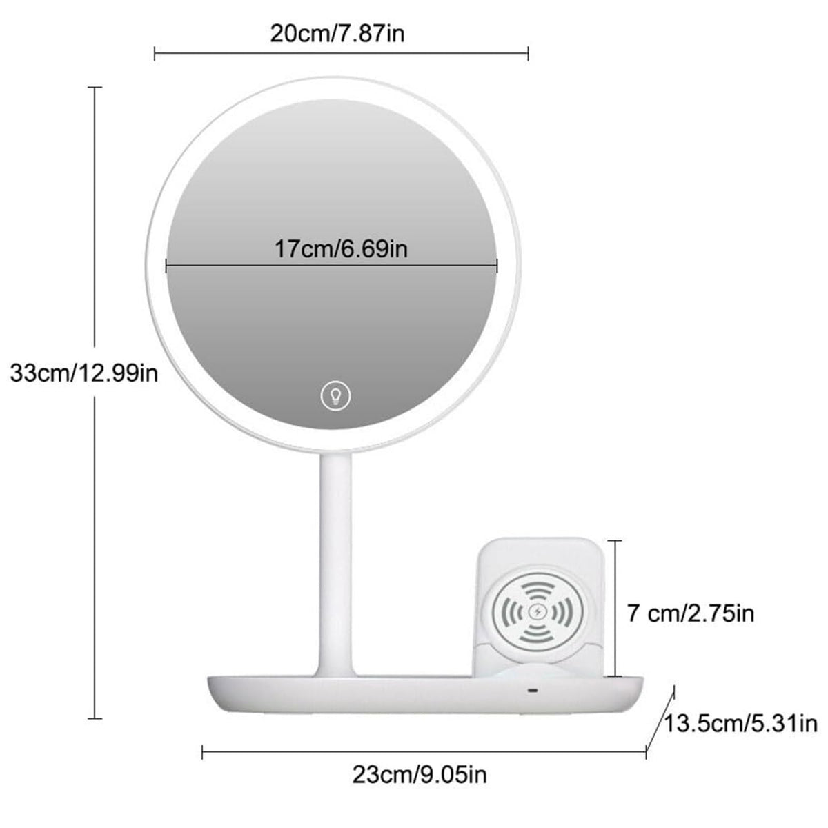 Mirror Desktop Led Makeup Mirror with Light Smart Dimming - FYYKXWD Official Imagery - 4