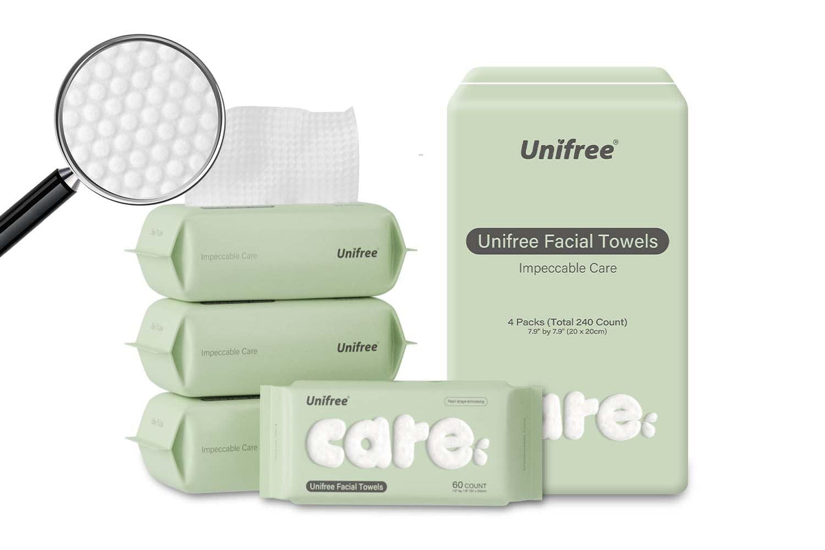 Unifree Facial Towel l Disposable Dry Wipes l 4 pack Value - UNIFREE Official Imagery - 2