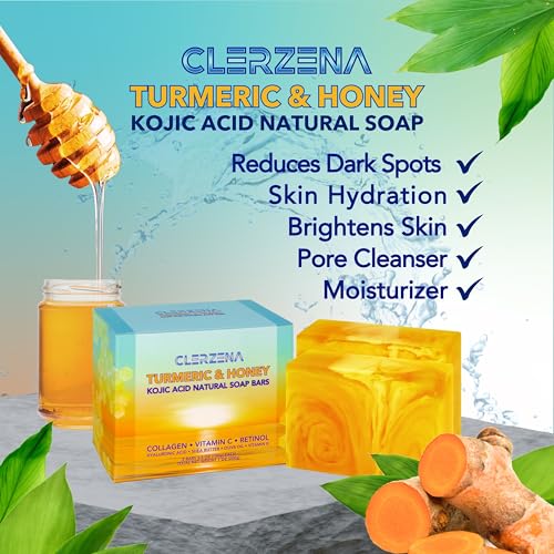 Honey Kojic Acid and Turmeric Soap for Dark Spots | Vitamin C & - Product Imagery