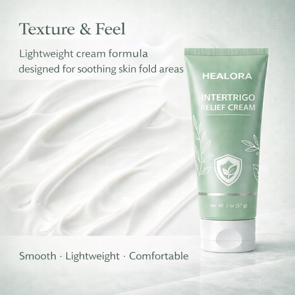 Hlonns Healora intertrigo cream for skin fold and chafing relief, 2oz jar of skin moisturizer with soothing formula.