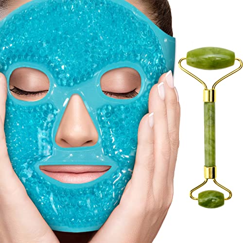 Ice Face Mask + Jade Roller - Beauty Roller Face Neck Massage - Product Imagery