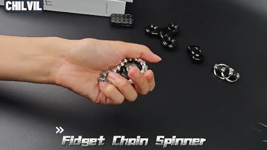 Set of 5 metal fidget spinner toys for adults and teens, perfect as Easter basket stuffers, by Chilvil.