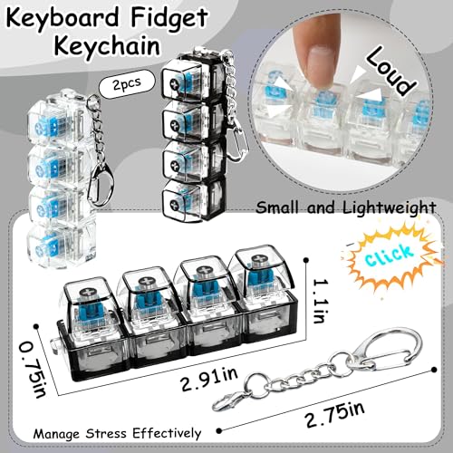 2 PCS Keyboard Fidget Toy, Keyboard Fidget Keychain 4-in-1 - Product Imagery