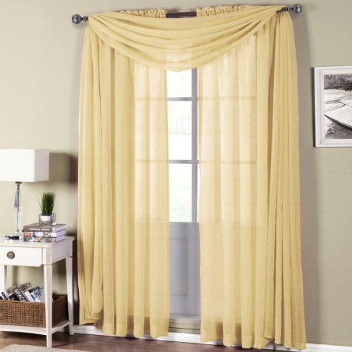 Royal Hotel Luxury Abri Top Rod Pocket, Crushed Sheer Curtains, - Product Imagery