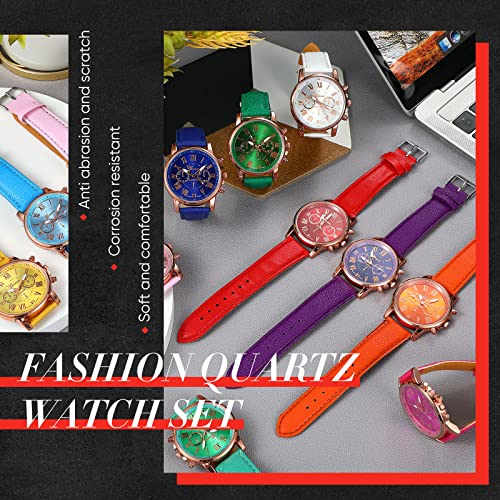 Yinkin 14 Pcs Assorted Platinum Watch Unisex Quartz Watch Sets - Product Imagery