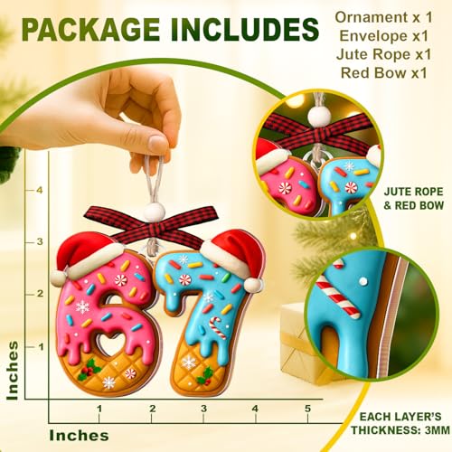 67 Ornament – Donut 6 7 Christmas Ornament – Funny Christmas - Product Imagery