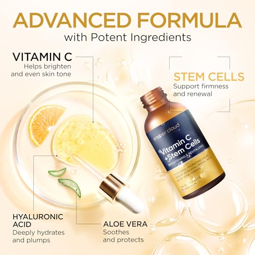 Vitamin C Serum for Face with Stem Cells & Hyaluronic Acid 1 Oz - Product Imagery
