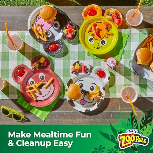 Hefty Zoo Pals Kids Paper Plates, Party Edition, 7.75 inches, - Product Imagery