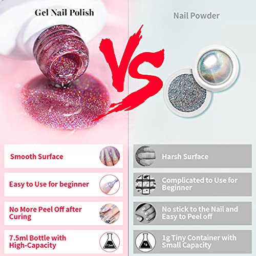 RARJSM Holographic Nail Polish Champagne Gold Gel Polish Halo - Product Imagery