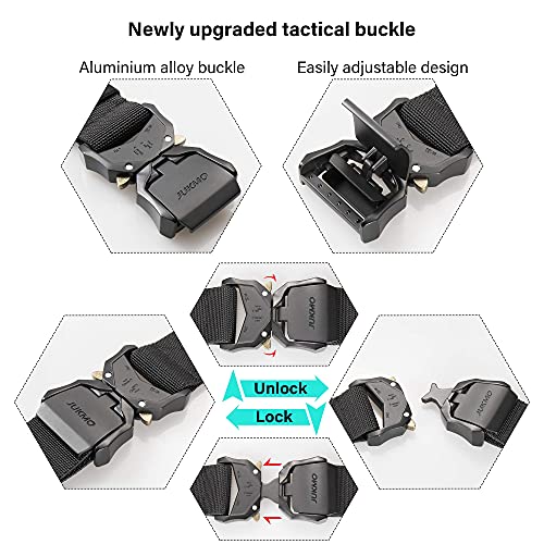 JUKMO Tactical Belt, Military Hiking Rigger 1.5" Nylon Web Work - Product Imagery