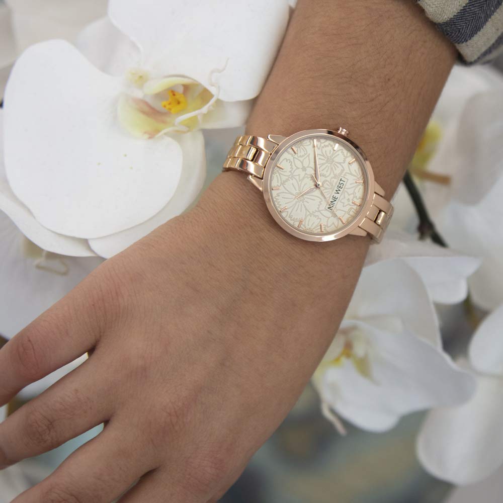 Nine West Women s Floral Dial Bracelet Watch - Nine West Official Imagery - 5