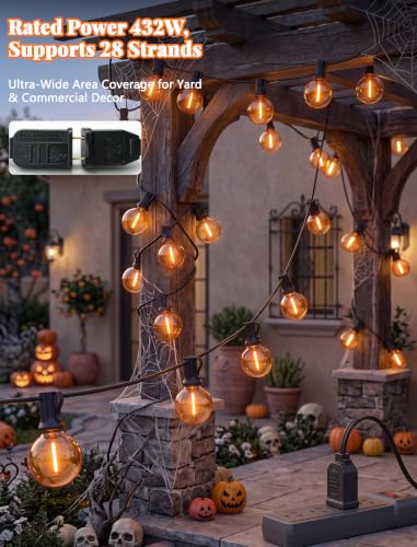 25Ft LED Orange String Lights Outdoor, Halloween Decor Patio - Product Imagery