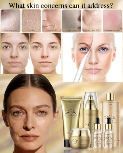 Women’s Gold Skin Care Set 6-Piece Collection - 24K Anti-Aging - Product Imagery