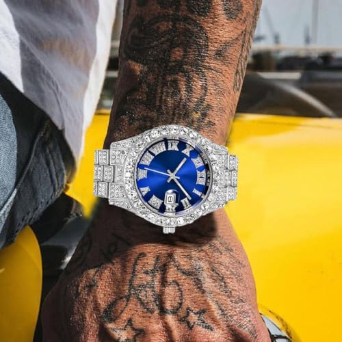 SENRUD Unisex Crystal Watch Luxury Stainless Steel Iced-Out - Product Imagery