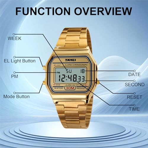 SKMEI Watches for Men,Classic Square Ultra Thin Stainless Steel - Product Imagery