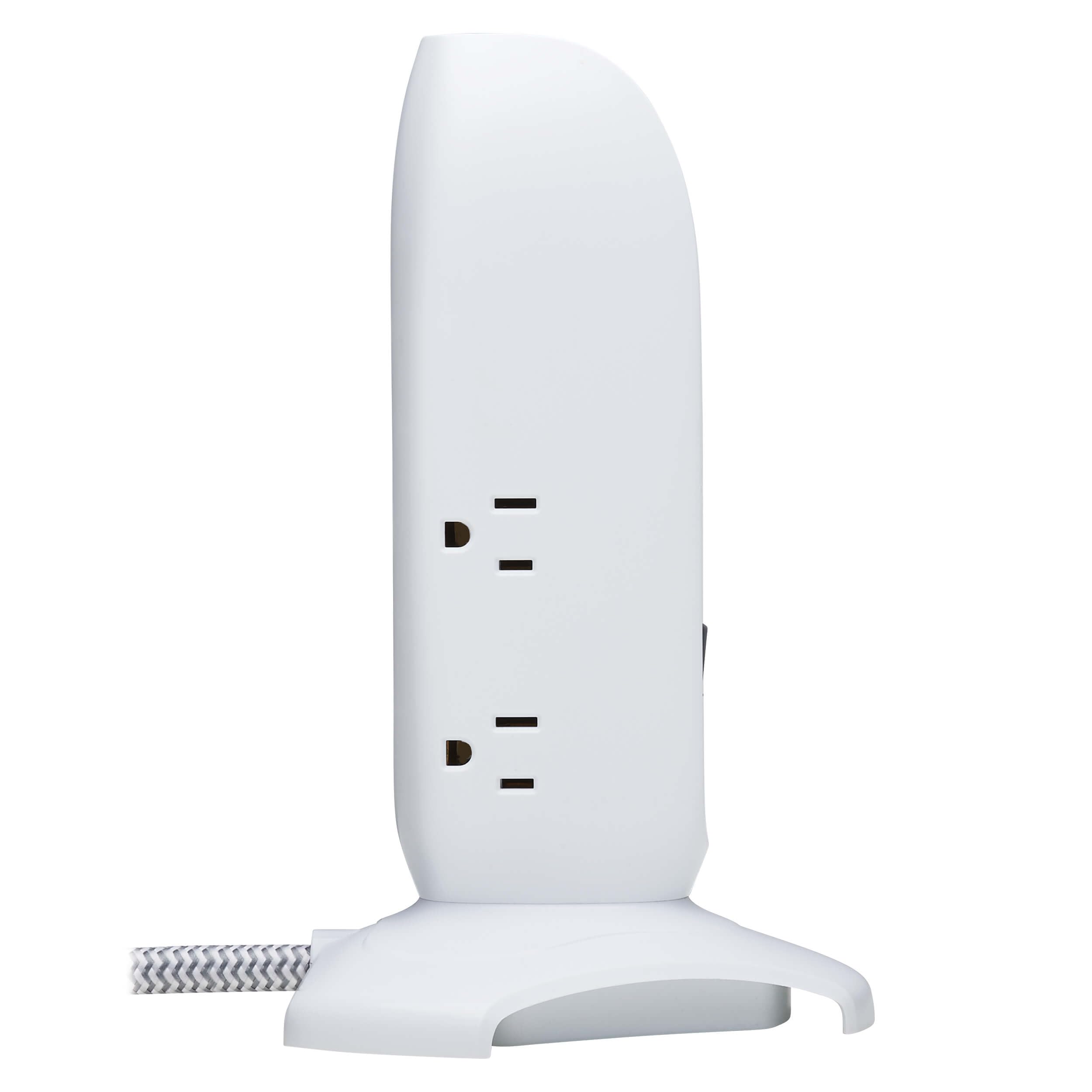 Tripp Lite TLP66USB Surge Protector Tower with USB Ports, 1200 Joules, 5-Outlets, 3 USB Ports, 6ft Heavy-Duty Braided Extension Cord, Desk Charging Tower, Dorm Essentials, Tower Power Strip with Surge