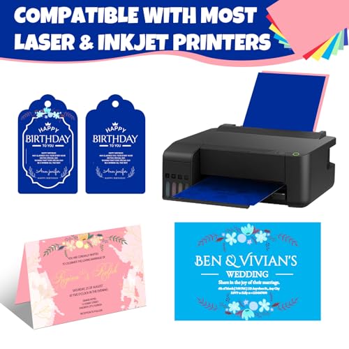 50 Sheets 8.5" X 11" Colored Cardstock, 50 Colors Card Stock - Product Imagery