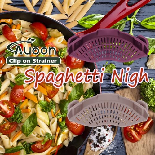 AUOON Clip On Strainer Silicone for Pots, Standard 8.86 x - Product Imagery