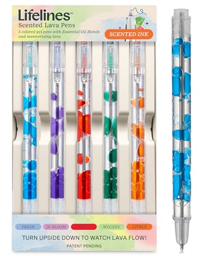 Lifelines Scented Lava Gel Pen Set, 5 Multi-Color Pack, 0.5mm - Product Imagery