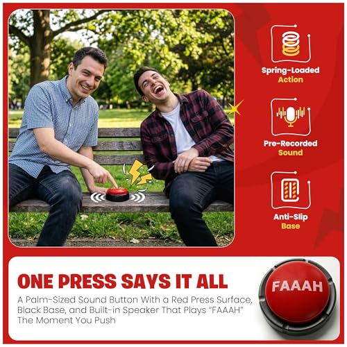 Viral FAAAH Meme Sound Button – Funny Desk Buzzer, Joke & Party - Product Imagery