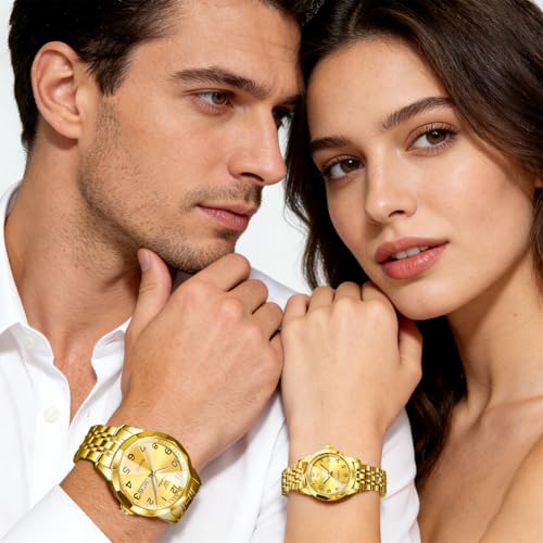 OLEVS Valentines Couple Watch Luxury Fashion His and Hers - Product Imagery