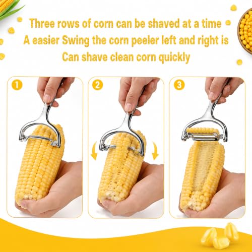 2PCS Upgraded Corn Peeler, Stainless Steel Corn Peeler for Corn - Product Imagery