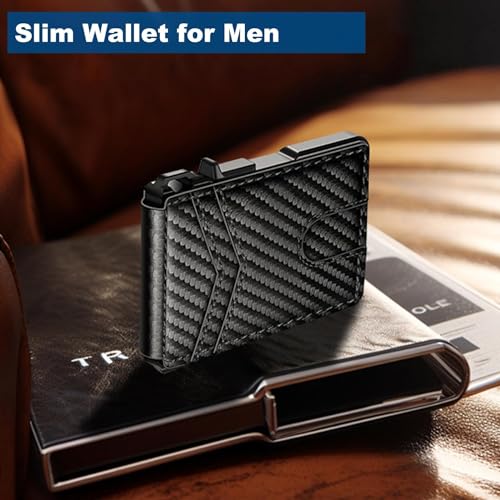 Wallet for Men, Mens Minimalist Wallet 9-13 Cards, Slim Compact - Product Imagery