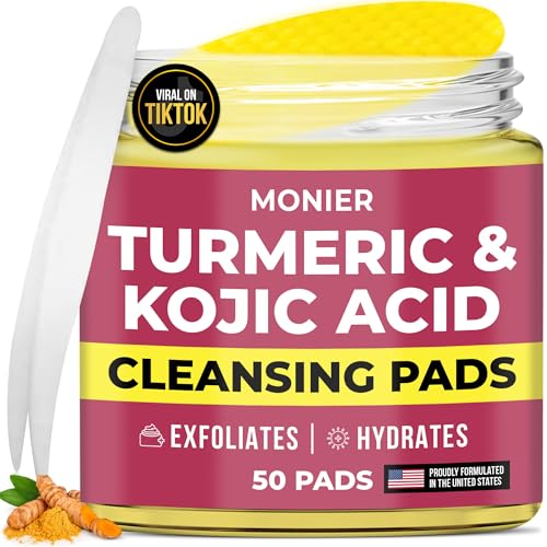 Turmeric Kojic Acid Cleansing Pads for Face Dark Spots - - Product Imagery